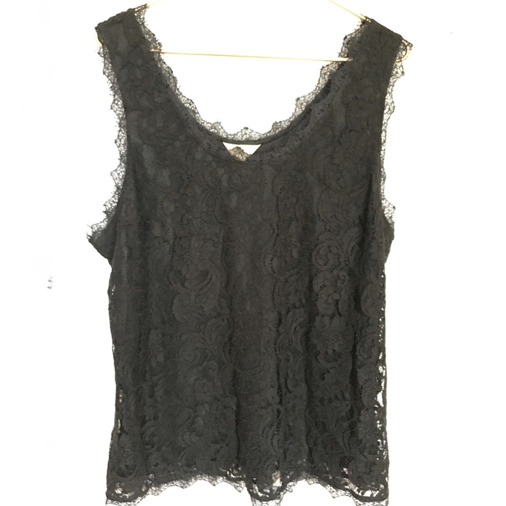 Lace black on black camisole tank size extra large